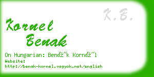 kornel benak business card